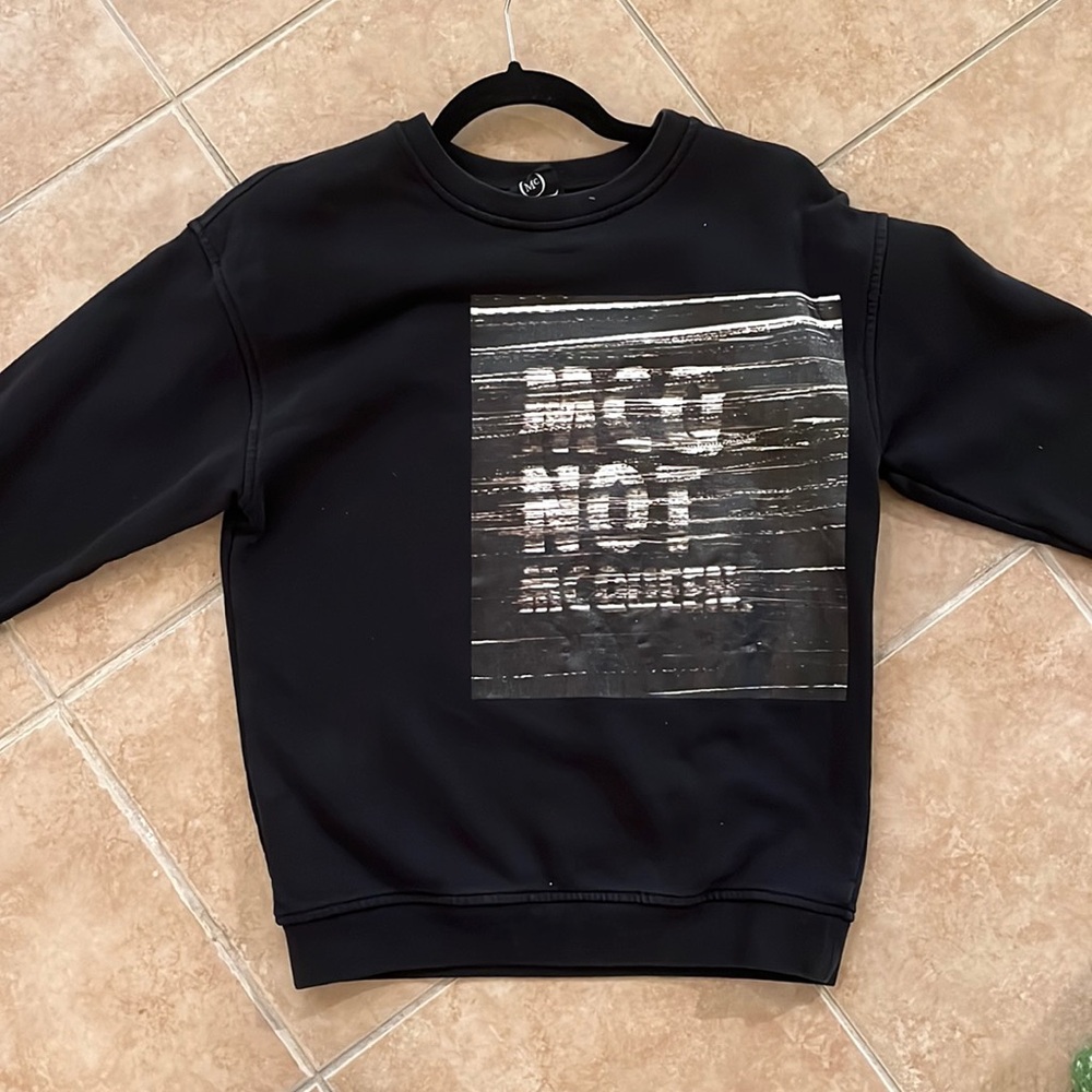 Black crew cut sweater